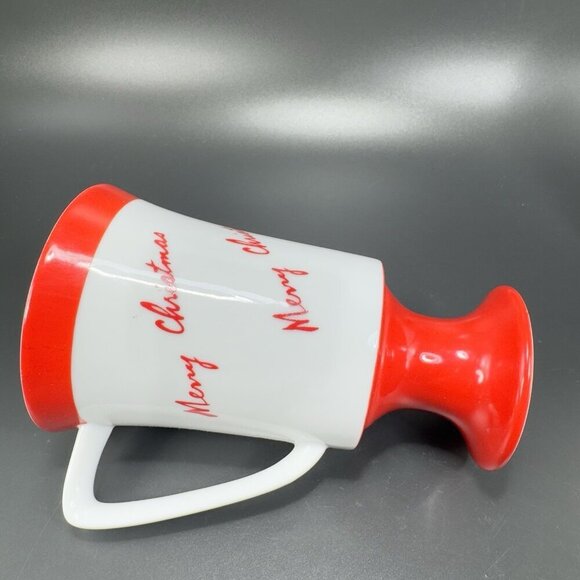 FINE SEYEI CHINA MERRY CHRISTMAS CUP MUG Footed Cups Mugs Set 2 Porcelain Japan - Picture 8 of 16